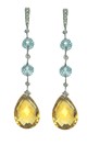 LDS CITRINE/BLUE TPZ DROP EARRINGS W